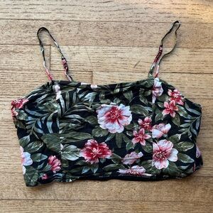 American Eagle Floral Cropped Tank Top